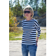 LONS - cotton women LONGSLEEVE - white and navy blue stripes