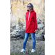 KAPO - Strickpullover mit Kapuze und Taschen / Haube - rot
