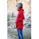 KAPO - Strickpullover mit Kapuze und Taschen / Haube - rot