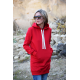 KAPO - knit sweater with hood and pockets - red