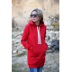 KAPO - Strickpullover mit Kapuze und Taschen / Haube - rot