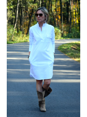 SAHARA - cotton dress with a stand-up collar