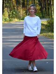 DRESCODE - long, cotton skirt with a bow or knit - CLARET