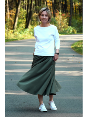 ALMA - 100% COTTON SKIRT - khaki color