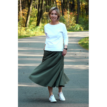 DRESCODE - long, cotton skirt with a bow or knit - CLARET