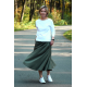 ALMA - SPÓDNICA MIDI - bawełniana khaki