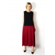 ROMA - long cotton skirt with high waist - khaki