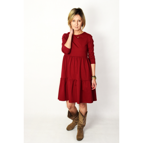 BLUM - midi dress with frills - red