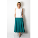 ROMA - long cotton skirt with high waist - turquoise