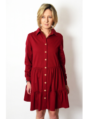 TIFFA - mini dress with frills - burgundy