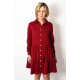 TIFFA - mini dress with frills - burgundy
