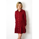 TIFFA - mini dress with frills - burgundy