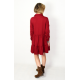 TIFFA - mini dress with frills - burgundy