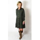 TIFFA - mini cotton dress with frills - khaki