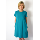 TESSA - A-shaped dress with short sleeves - khaki