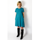 TESSA - A-shaped dress with short sleeves - khaki