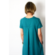 TESSA - A-shaped dress with short sleeves - khaki