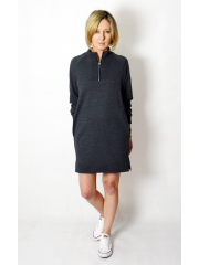 ROONEY - cotton tunic with stand-up collar