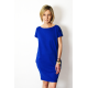 ALEGRA - cotton dress with short sleeves - cobalt