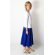 KARI - Cotton midi skirt handmade - cobalt
