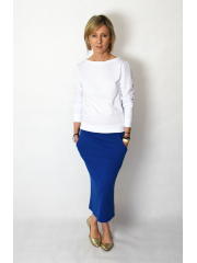 LUMO - long cotton skirt - cobalt