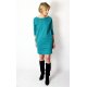 CARRIE - Cotton mini dress - tunic - turquoise color