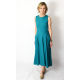 AUDREY - long cotton dress - turquoise colour