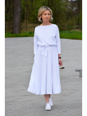 ADELA - Midi Flared cotton dress - khaki