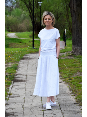 DRESCODE - long, cotton skirt with a bow or knit - CLARET