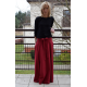 DRESCODE - long, cotton skirt with a bow or knit - Burgundy color