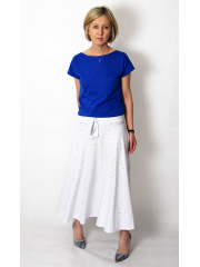 DRESCODE - long, cotton skirt with a bow or knit - CLARET