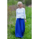 DRESCODE - long, cotton skirt with a bow or knit - cobalt color