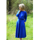 ADELA - Midi Flared cotton dress - cobalt color