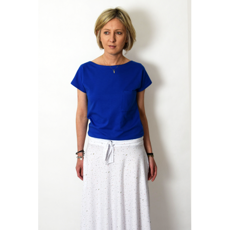 FOCUS -T-Shirt aus Baumwolle - Kobalt farbe