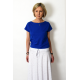 FOCUS -T-Shirt aus Baumwolle - Kobalt farbe