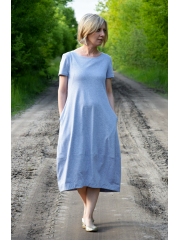MILANO - Cotton dress with short sleeves