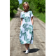 MILANO - Cotton dress with short sleeves - monstera