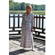 KARLA - cotton dress with stand-up collar - snake