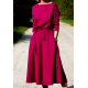 ADELA - Midi Flared cotton dress - monstera