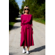 ADELA - Midi Flared cotton dress - monstera