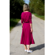 ADELA - Midi Flared cotton dress - monstera