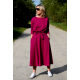 ADELA - Midi Flared cotton dress - monstera