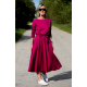 ADELA - Midi Flared cotton dress - monstera
