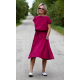 LUCY - Midikleid aus Baumwolle - Fuchsia