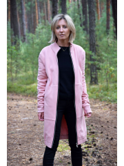 JACOB - long sweatshirt with a stand-up collar - dirty pink