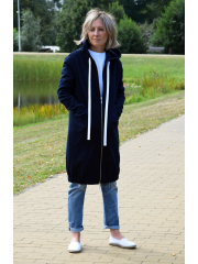 JASPER - long hoodie - navy blue