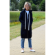 JASPER - DŁUGA BLUZA Z KAPTUREM - granatowa