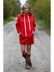 TURBO - LONG HOODIE - red