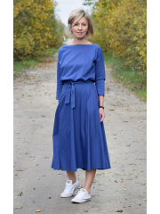 ADELA - Midi Ausgestelltes Kleid gestrickt - denim