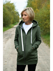 CHLOE - aufgeknöpfter Frauen Hoodie - khaki